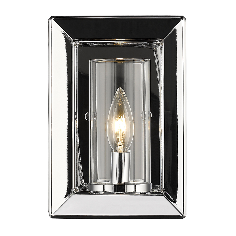 Smyth 1 Light Wall Sconce (Chrome & Clear Glass)